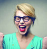 happy woman at work