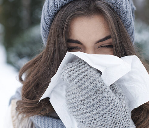 woman with cold