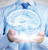 man holding a brain