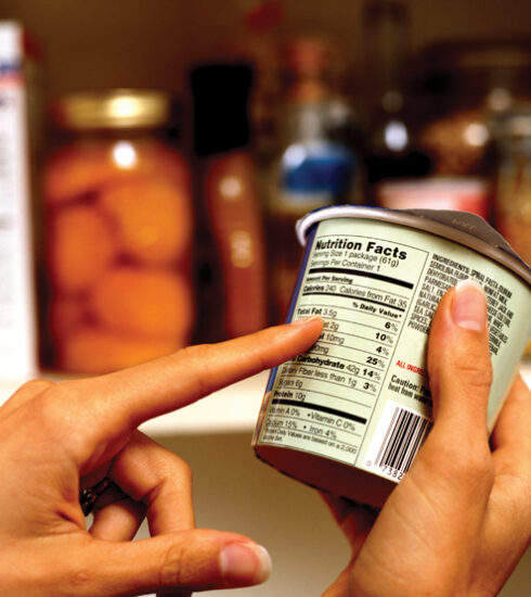 reading nutrition label
