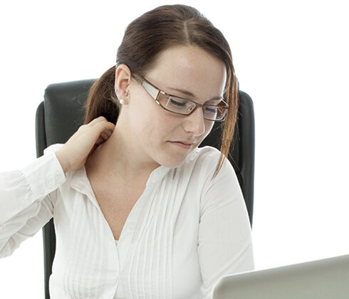stop slouching at laptop