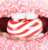 Sugared lips with sweet in mount