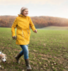 woman walking a dog